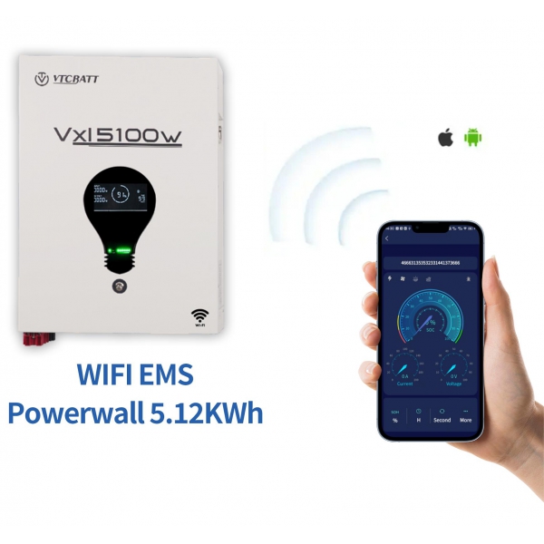 Vxl5100w 5.1 kWh 51,2 V 100 Ah Powerwall ESS Lifepo4 Akku