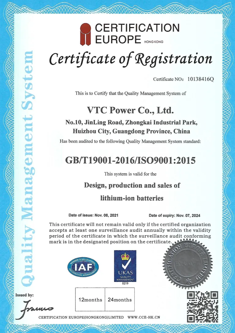 Battery ISO9001